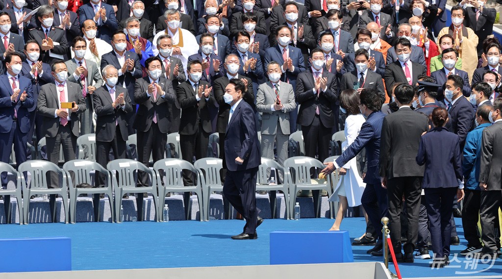 [NW포토]대통령 취임식 참석한 SK·CJ·코오롱·현대차·두산·LG·신세계·한진·롯데·삼성·포스코