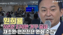 [뉴스웨이TV]원희룡 "5년간 270만 가구 공급···재초환·안전진단 완화 추진"
